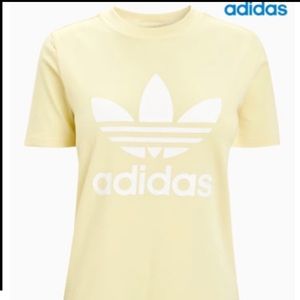 Adidas Pastel Yellow Trefoil Tee